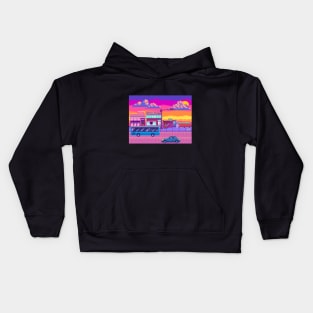 City Pop in 8 Bits: A Retro Journey Through the City Kids Hoodie